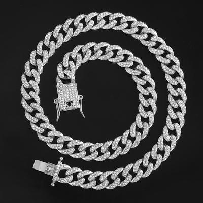 13 mm Prong Cuban Link Kette Halskette für Männer Hip Hop Iced Out Bling Luxus voller Strass gepflasterte Halskette Rapper weiblichen Schmuck