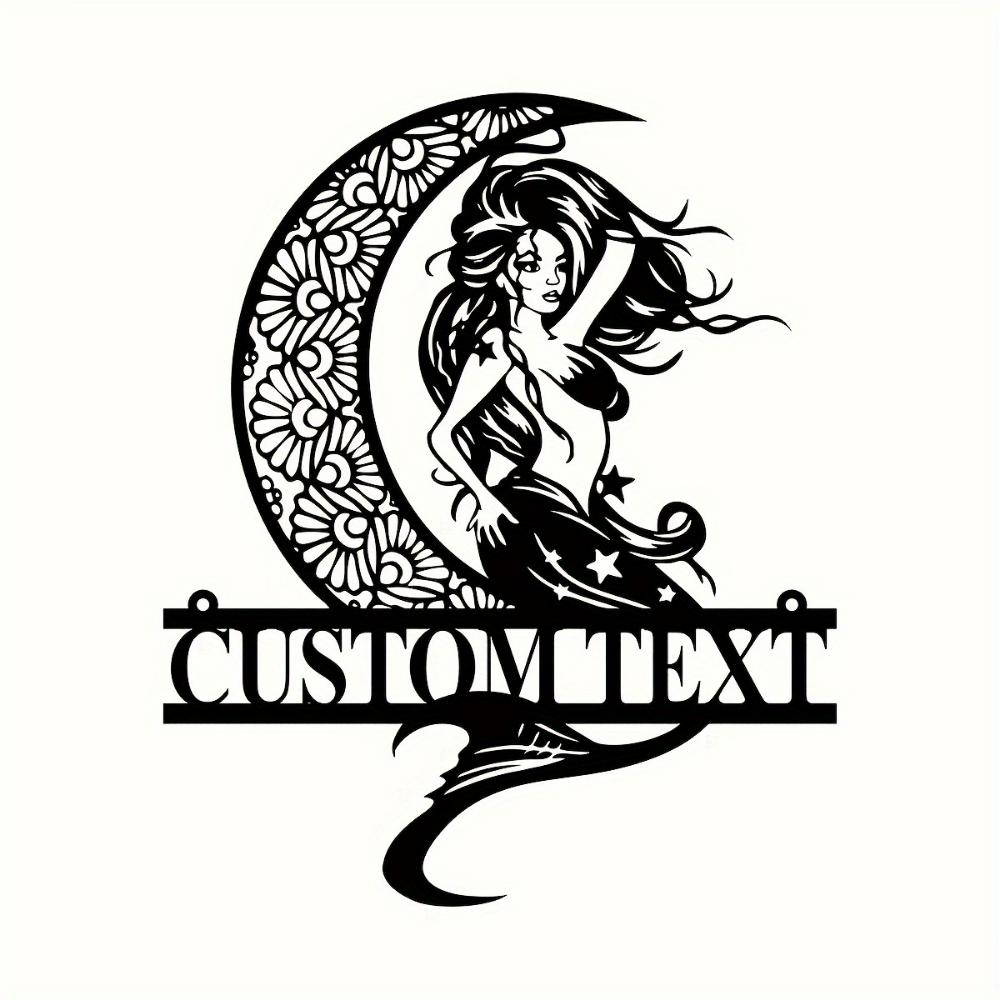 Mermaid Metal Wall Art Custom Outdoor Decor Personalized Gift  Mermaid Wall Art Metal Outdoor Decor Custom Name Personalized