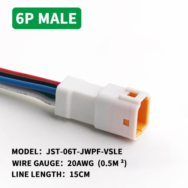 5/20/100sets Waterproof Jst Connector 2p/3p/4p/6p/8p Connector Plug Socket With 20awg/0.5m ² Wire Harness 02t/02r/03t/03r