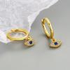 2025 New Hot Selling Boutique Classic Jewelry Gold-plated Blue Cubic Zirconia Evil Eyes Ladies Hug Earrings Party Gift Jewelry