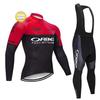 Winter Thermal Cycling Jersey Bib Pants Set Men Women Long Sleeve Fleece Warm Mountain Bike Outfit
