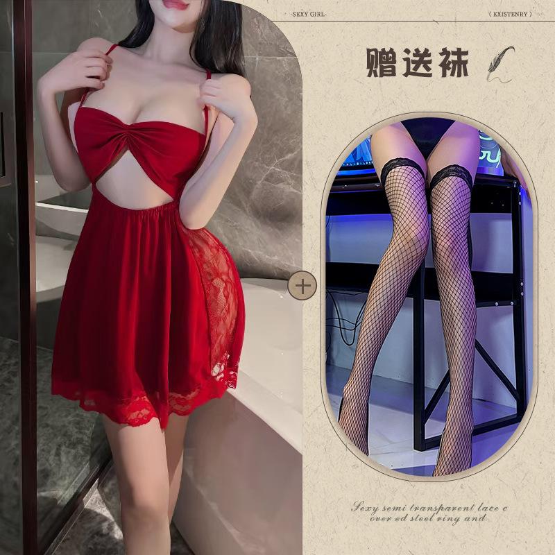 New European and American style underwear backless temptation no suspender skirt sexy bow