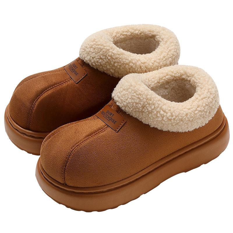2025 new low-top cotton shoes for autumn and winter wear simple and versatile suede all-inclusive warm plush cotton boots