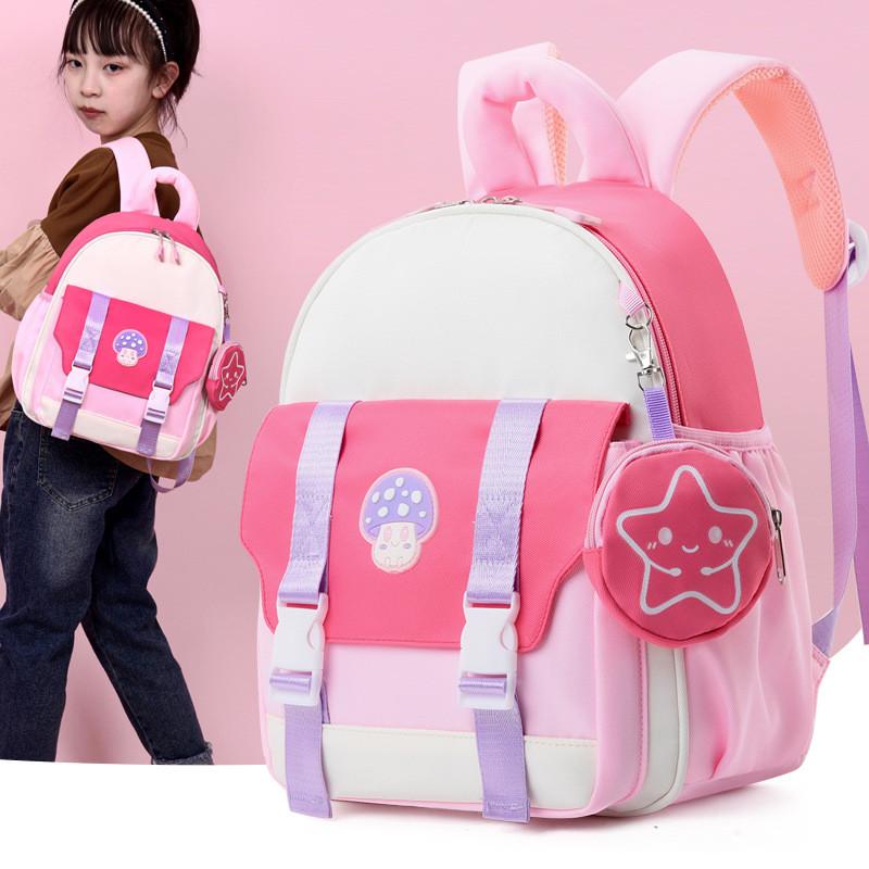 Kids Girl School Bag With Cute Anime Pattern And Ergonomic Shoulder Straps For Preschool