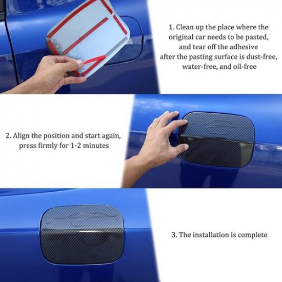 Carbon Fiber Door Fuel Filler Tank Gas Cap Cover Trim For Dodge Charger 2011+