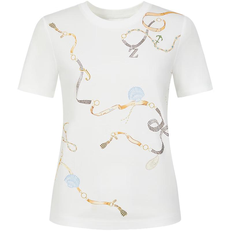JUZUI Women s Marine Chain Print T-Shirt M