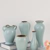 Elegant Celadon Vase: Classical Ru Kiln Ceramic for Hydroponic Flower Arrangements and Living Room Decor