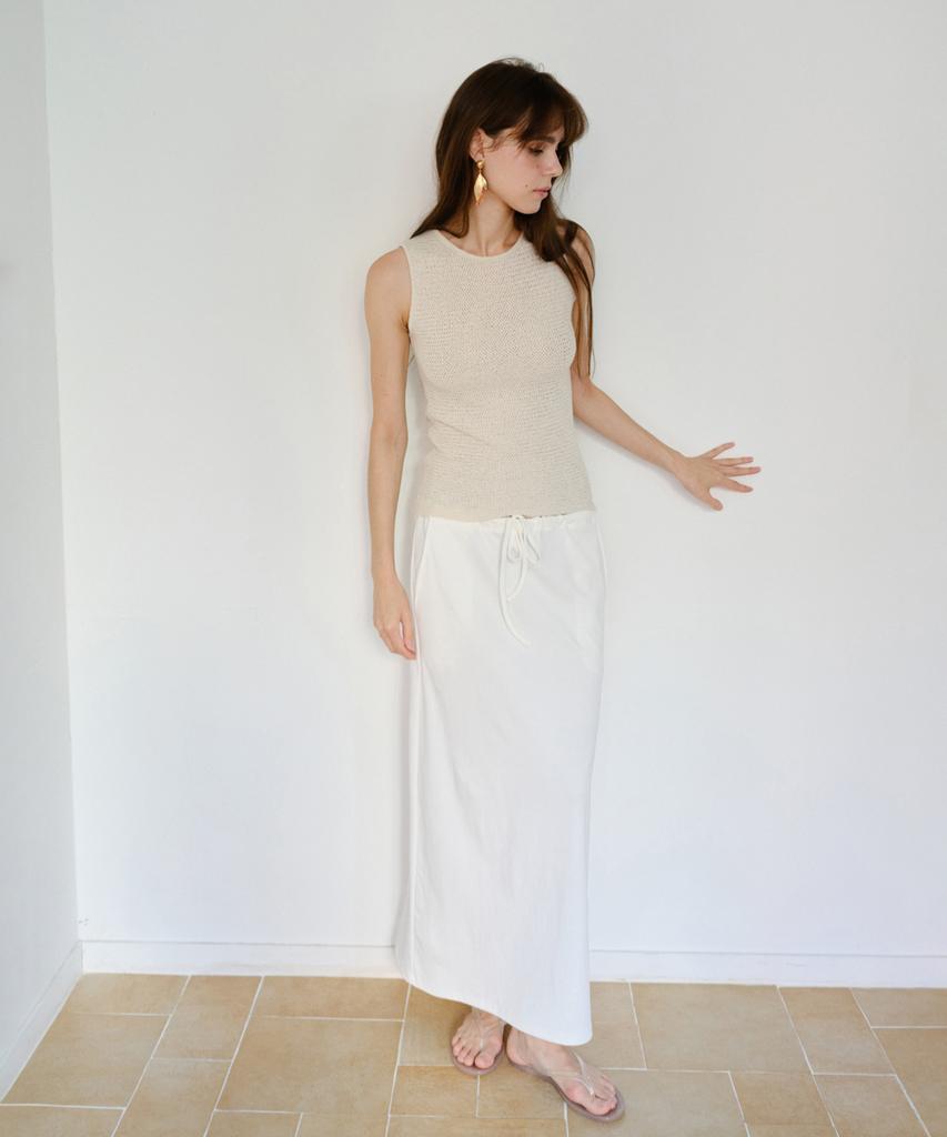Deolil Bake Long Skirt_Ivory