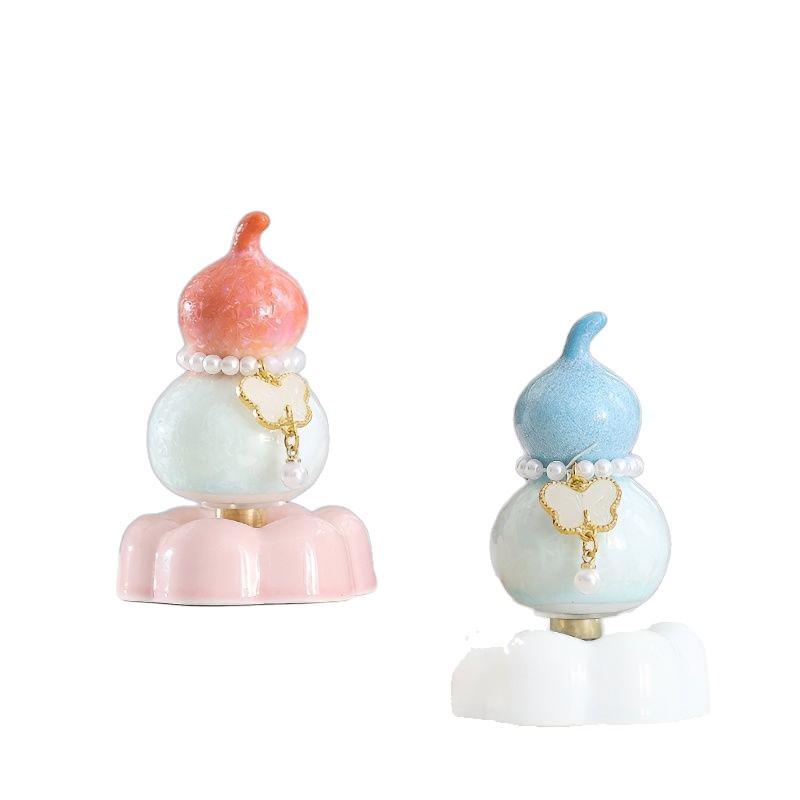 Ceramic Gourd Spinner: Crystalline Glaze Ornament Toy & Souvenir