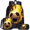 3pcs/set Soccer Backpack Bag Cartoon Football Pattern School Bags Boys Student Large Capacity Children Backpack Mochila Feminina