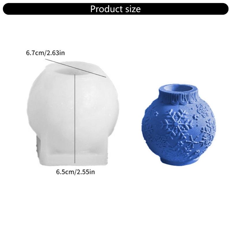 Schneeflockengeprägte Kugel Silikon Kerzenständerformen zur Herstellung von Kerzenhaltern Seife Feiertagsdekoration Epoxidharz