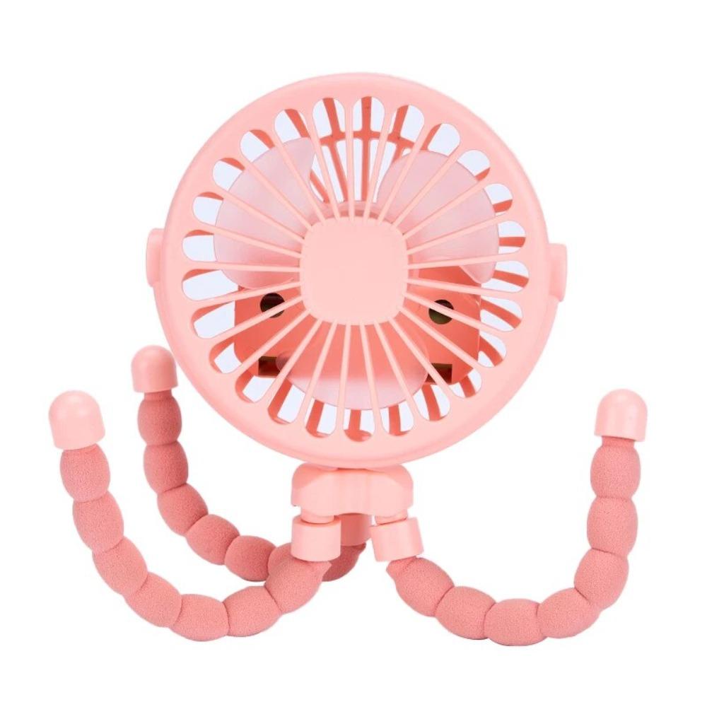 360° Rotatable Octopus Folding Fan 3 Gears LED Light Fan Portable Flexible Tripod Fan Car Seat