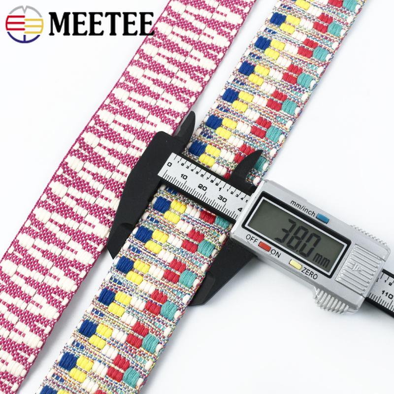 1/2/3/4/5Yards 38mm Jacquard Webbing Tape Ribbon Shoulder Canvas Belt Bag Strap Luggage Bias Band Garment Sewing Accessories