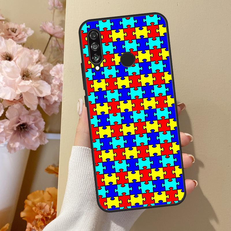 

Autism Support Puzzle For Huawei Nova Y70 Y91 Y61 Y73 Y72 Y90 Y60 12s 12i 11i 8i 9 10 SE P40 Lite P30 P60 Pro Case Huawei Nova 11i