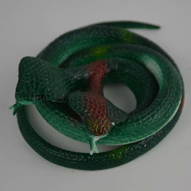 Two-headed Snake Funny Scary Tricky Prank Joke Novelty Toy 2PCS/set 75CM Simulation Rubber Soft Fake Snake Toys For Adult Boys