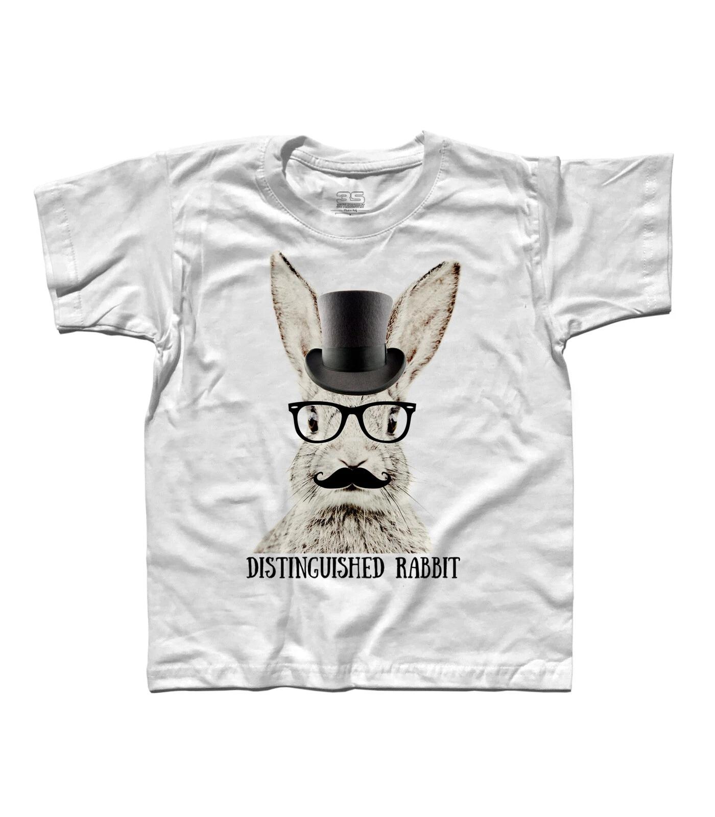 T-Shirt Enfant DISTINGUISHED RABBIT Avec Lunettes Chapeau Cylindrique Moustache 100