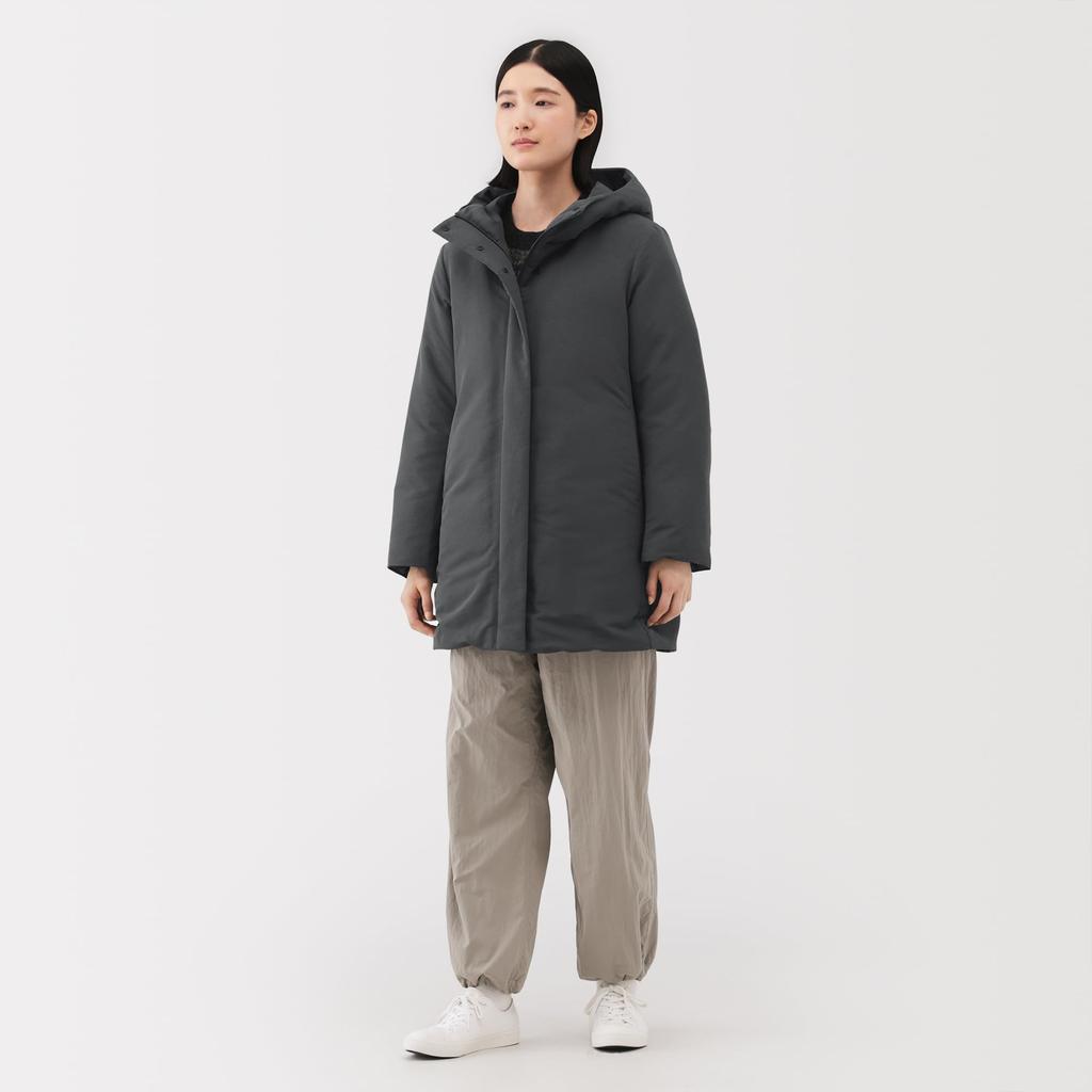 MUJI Down Medium Size M Women's Water-Repellent Mid-Length Coat, BD10UA5A, Gray,
