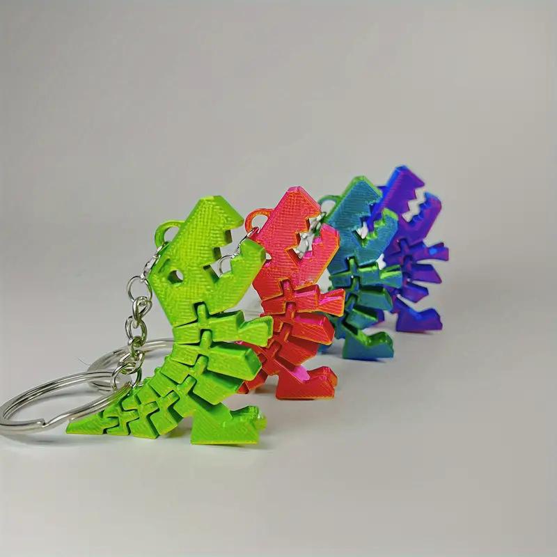 3D Printed Dinosaur Keychain Pendant Multi-Joint Movable Creative Design Decoration Bag Accessories Charm Gift