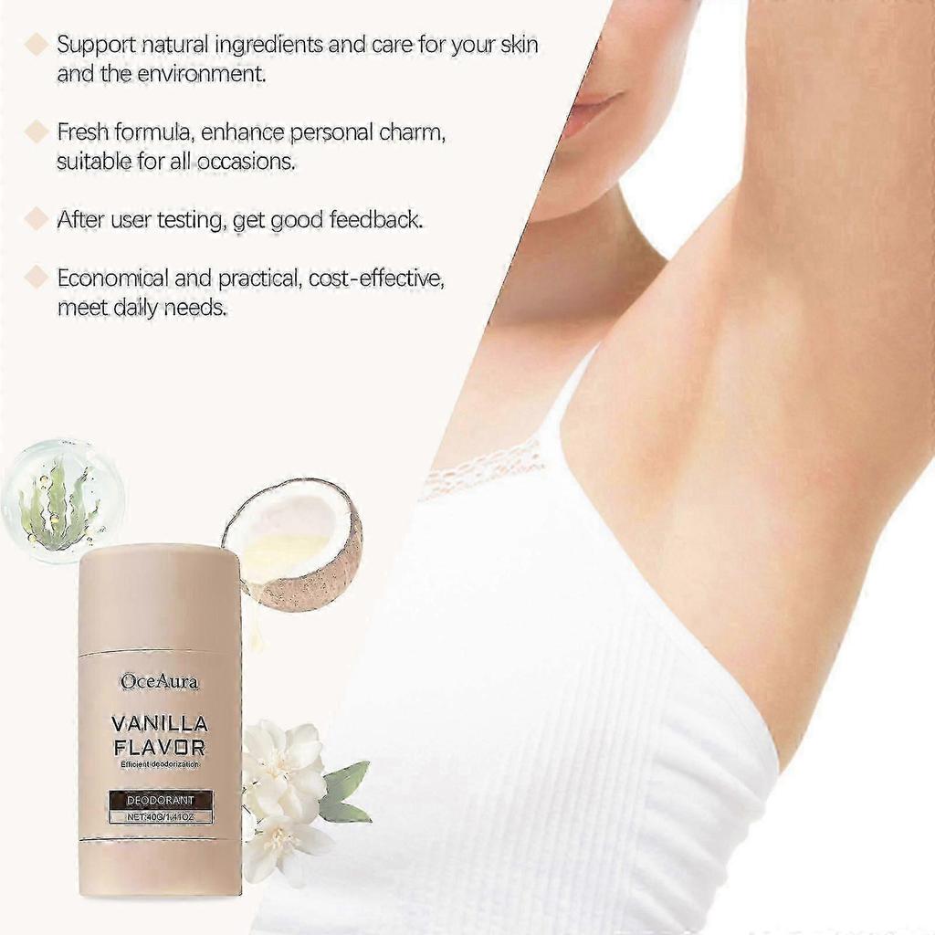 OceAura vanilla body fragrance stick natural fresh floral fragrance to relieve body odor cleansing and refreshing armpit protection stick