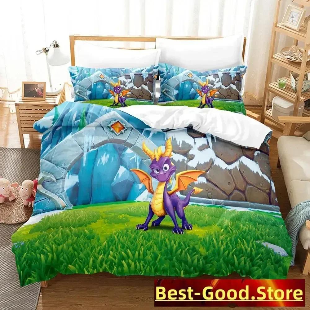 Neues Spyro reignited trilogy Bettwäscheset Einzelbett Twin Full Queen King Size Bettset Erwachsene Kind Schlafzimmer Bettbezugsets Anime Gme