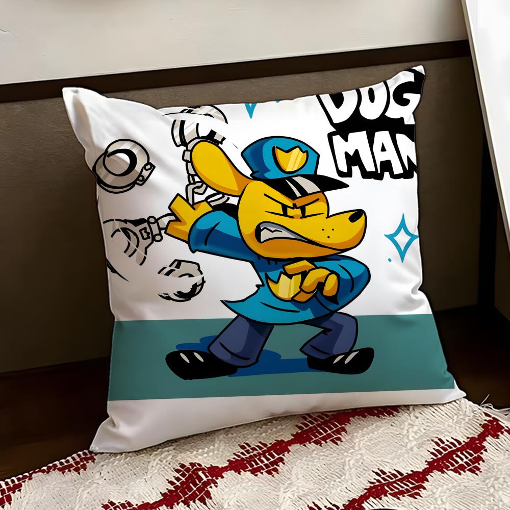 Anime DDogman Cushion Cover Reversible Soft Durable Pillow Cover Home Car MultiScene Use for Daily Comfort