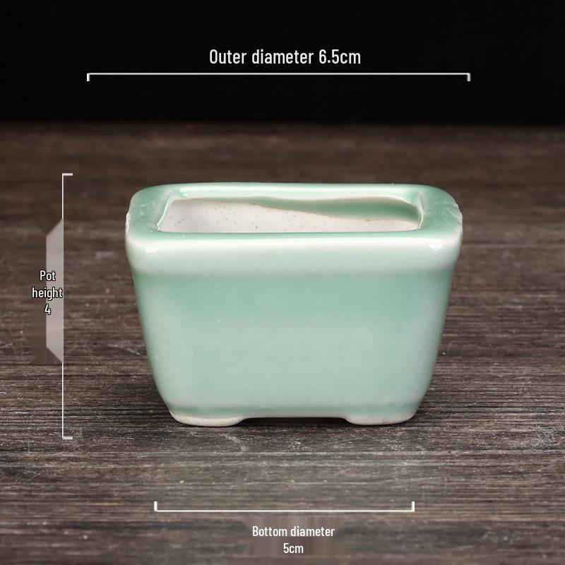 Ceramic Purple Clay Succulent Bonsai Pot - High-End Glazed Mini Flower Pot 