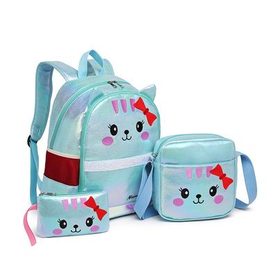 School Bag Three-piece Female New Chinchilla Primary and Secondary School Students Double Shoulder Child and Mother Bag Backpack Fashion