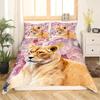 Lion King Queen Duvet Cover Animal Bedding Set Lightning Golden Lion 2/3Pcs Quilt Cover Grey Black Gold Polyester Quilt Cover