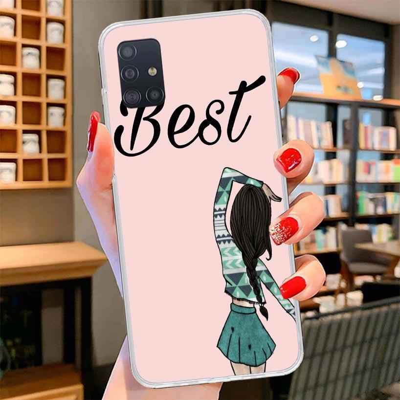 Girls Best Friends Forever BFF Cover Phone Case For Samsung Galaxy A12 A22 A32 A52 A72 A02S Phone Case Note 20 Ultra 10 S10 Plus