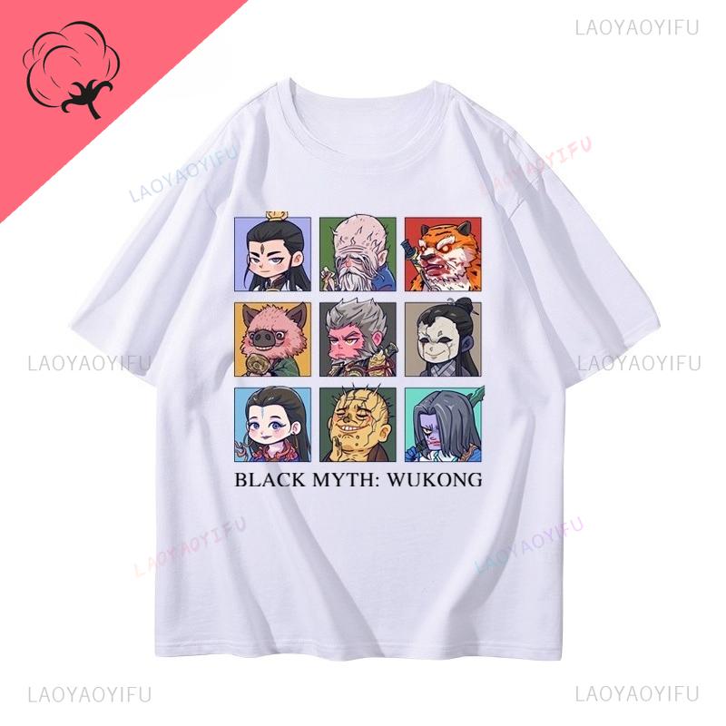 Black Myth WuKong Tshirt Gamer Cotton Crewneck Unique Harajuku Hot Sale Fashion Funny Short Sleeve Printed Goth Y2k Clothes