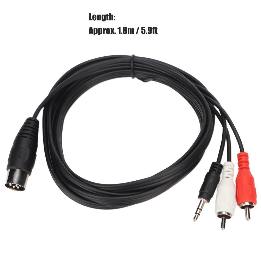 5.9ft DIN 8Pin to 3.5mm + 2RCA Cable Male to Male Audio Connection Cable  Vintage Audio Equipment