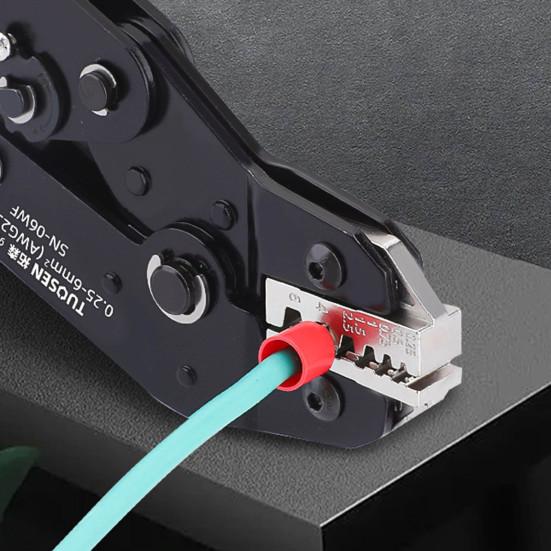 Ratcheting Crimping Pliers Electrical Crimper Tool Ergonomic Handle Design Self-Adjustable Portable Crimper Tool Wire Spade Connector