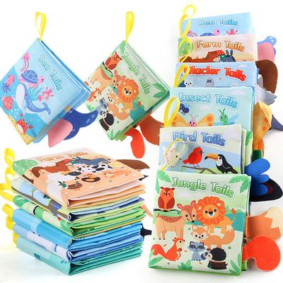 3D Visual Tail Cloth Book Baby Tear Resistant Biteable Cognitive Tool Interactive Parent-Child Fun Toddlers Enlighten Toy