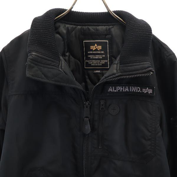 ALPHA INDUSTRIES Long Sleeve Batting Jacket L Quilted Back Logo Men's Used