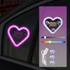 Solar Heart LED Car Light Wireless Decorative Lamp for Triangle & Rear Window Suction Cup Mount Romantic Atmosphere Night Light Auto Accessory