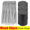 U-type Garden Staples Fence Tubing Stakes Sod Pins Landscape Spike with Plastic Gaskets Holding Lawns Hoses Barrier Ground Nail