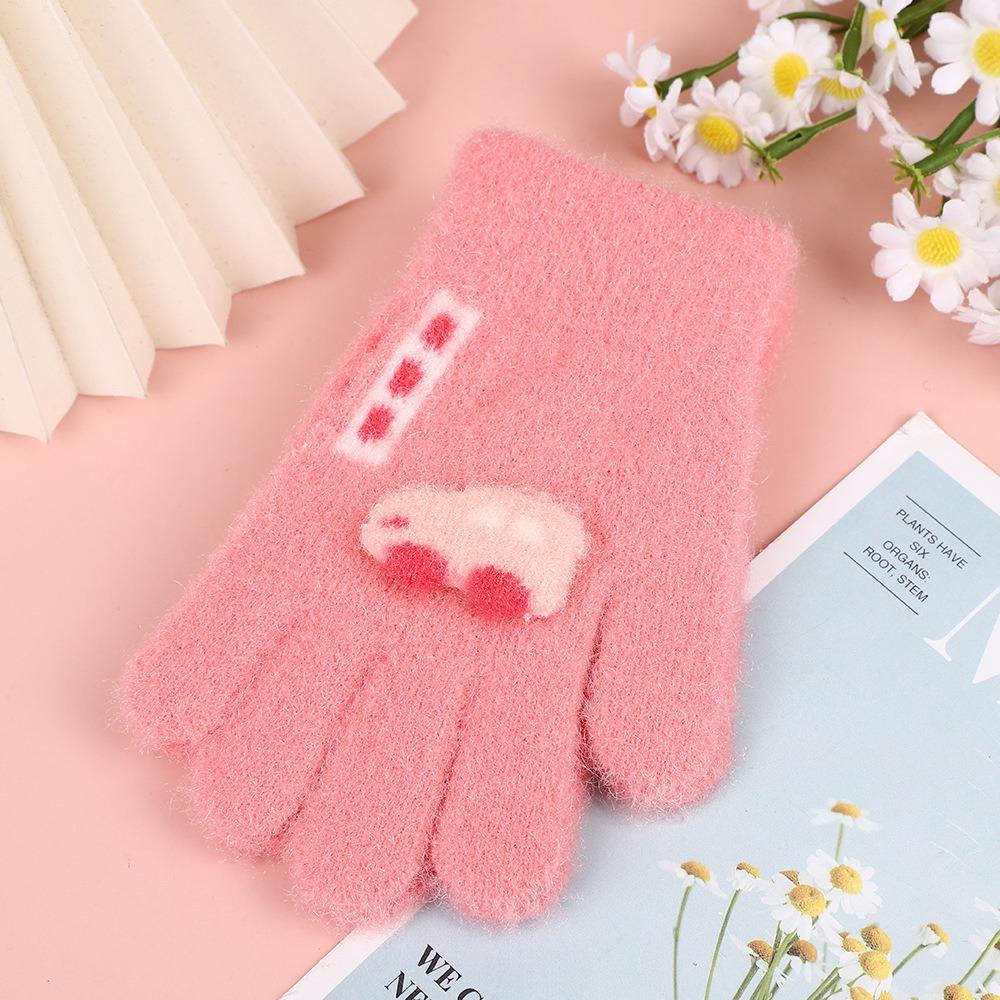 Coldproof Children Gloves Warm Knitted Mittens Durable Winter Plush Gloves  For 2-5 Years Kids