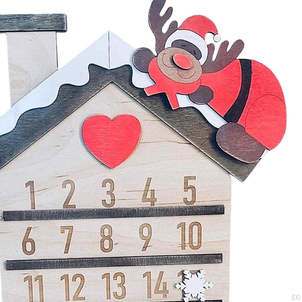 Calendar for Christmas, Christmas Wooden Wood Advent Decor Indoor Living Room