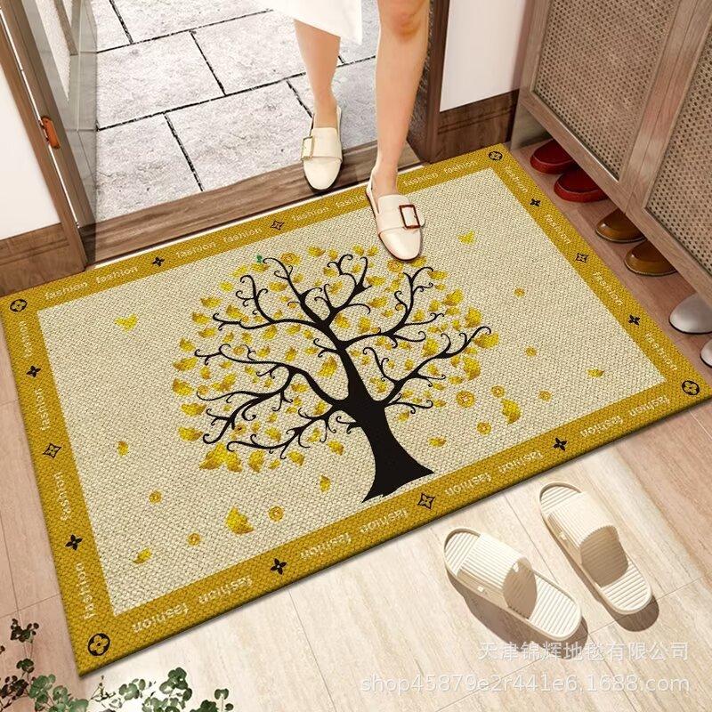 Flax Floor Mat Entry Door Bathroom Non-Slip Floor Mat Dirt-Resistant And Easy To Take Care Of Water-Absorbing, Non-Slip And Wear-Resistant Foot Mat
