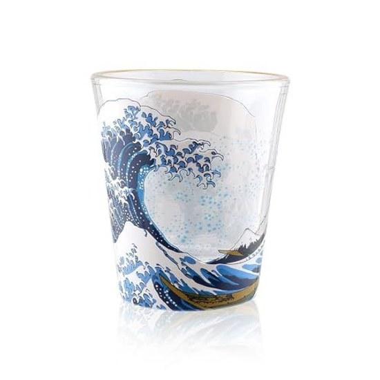 Morikuru Shot Glass Japanese Pattern GuinomI O-choko Sake Whiskey TK08-41 Namiura Fuji