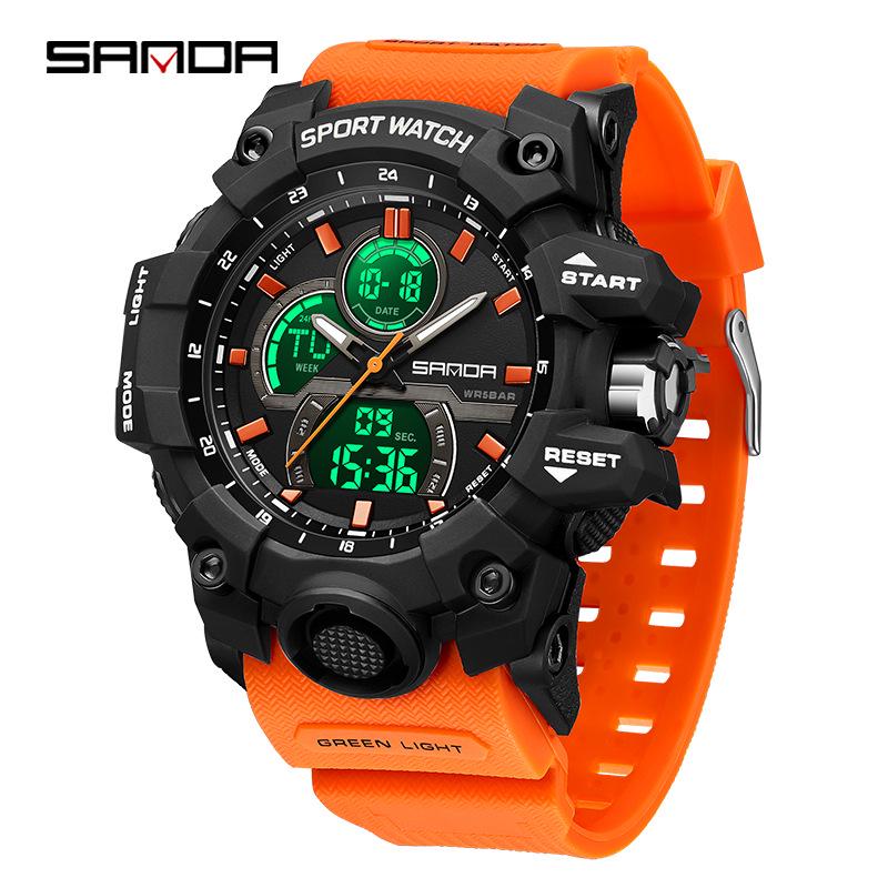 Водонепроницаемые спортивные часы Sanda для студентов - Крутые электронные модные часы
