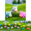 Colorful Mini Resin Cow Figurines For Creative Diy Garden Decoration