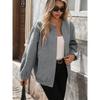 Damen S Stehkragen Mittellang Locker Langarm Jacke Mantel