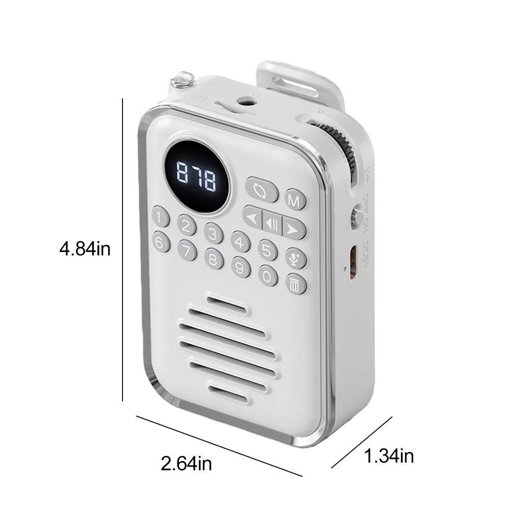 400mAh Battery Clip-On Radio Bluetooth Speaker Rechargeable Battery Portable FM Radio Home Decor