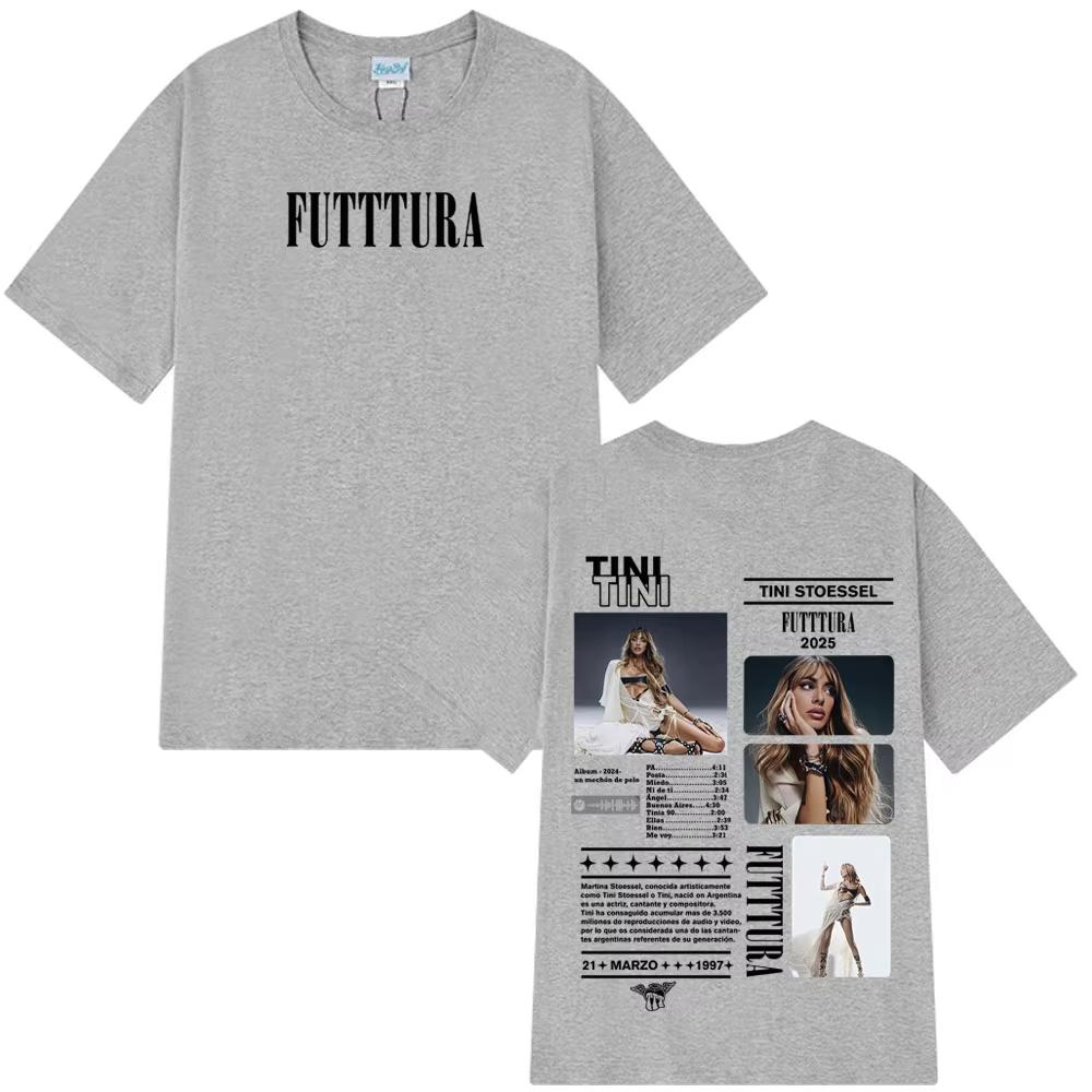 Singer TINI STOESSEL 2025 Tour Merch Tshirt Men Women Aesthetic Trend T-shirt Short-sleeved Male Cotton Casual Harajuku T-shirts