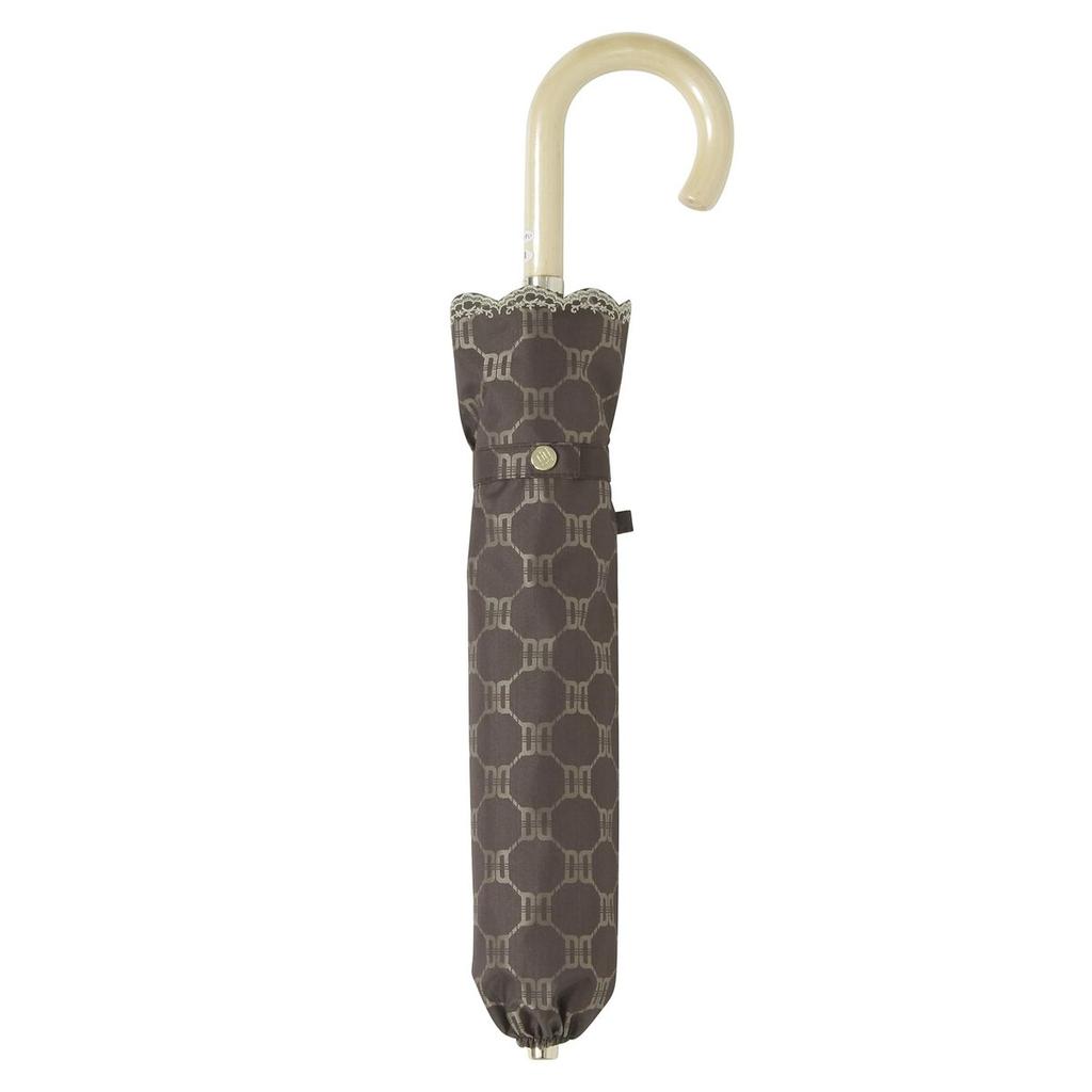 DAKS Folding Umbrella Sun Umbrella All-Weather UV Protection 99.99% Blackout Heat Shield Lightweight Jacquard Embroidery Brown Made in Japan