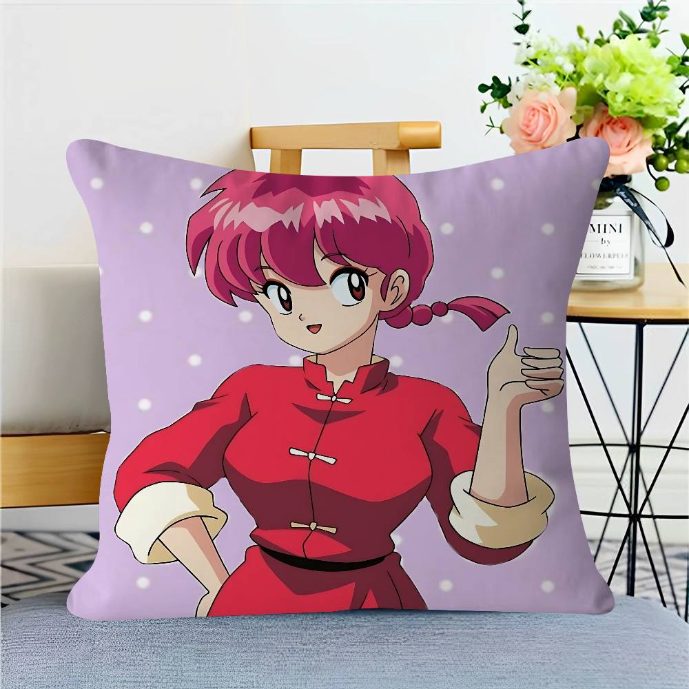 Ranma Anime Throw Pillow Cover 45x45cm Soft Cozy Cotton Outdoor Decorative Pillowcase Covers With Zipper For Couch Sofa Bedroom