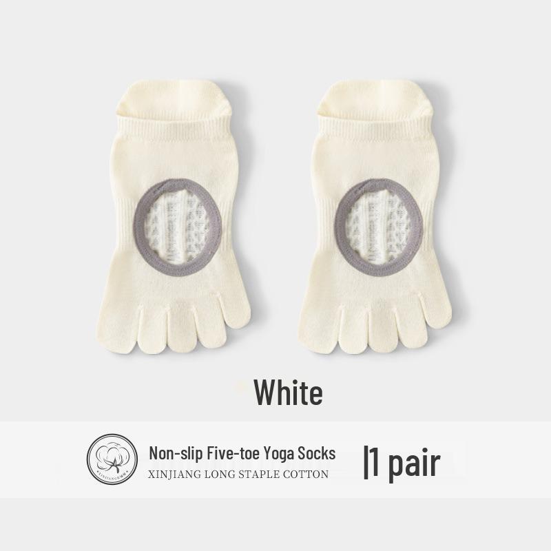 Women's Anti-Slip Yoga & Pilates Five-Toe Socks - Summer Thin, Pure Cotton Toe Separator Boat Socks