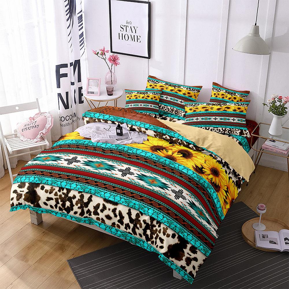 Pferd Bettbezug Set Einzelbett Bettwäsche Set Für Kinder Jugendliche Western Cowboy Polyester Bettdeckenbezug Steppdeckenbezug Mit Kissenbezug