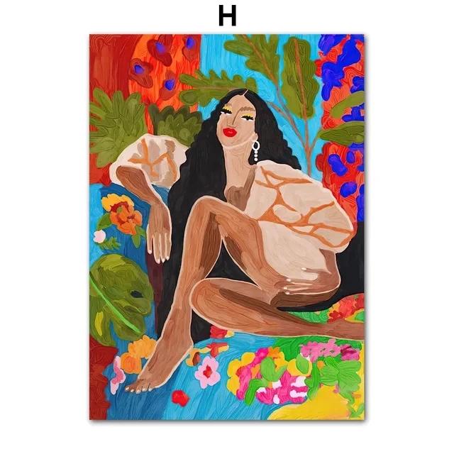 Vintage Oil Painting Girl Portrait Tropical Flower Parrot Wall Art Canvas Posters And Prints Wall Pictures For Living Room Decor